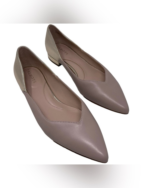 Talbots Shoes - Talbots “Portia” Nude & Gold Metallic Back Nappa Leather Flats Women’s Size 7M
